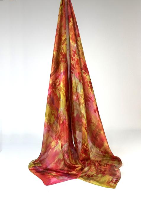 Zijden sjaal | handgeschilderd | 100-1043