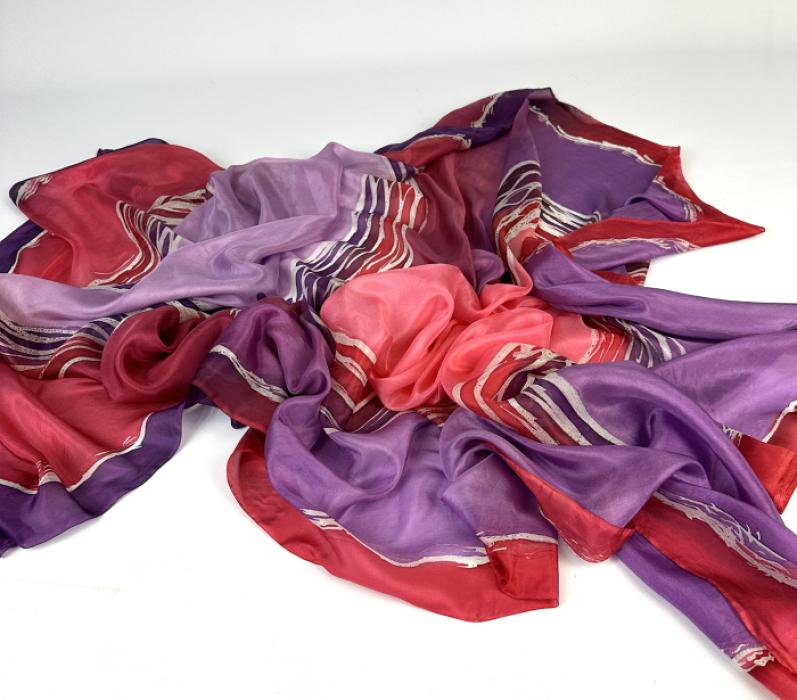 Zijden sjaal | handgeschilderd | 100-1045