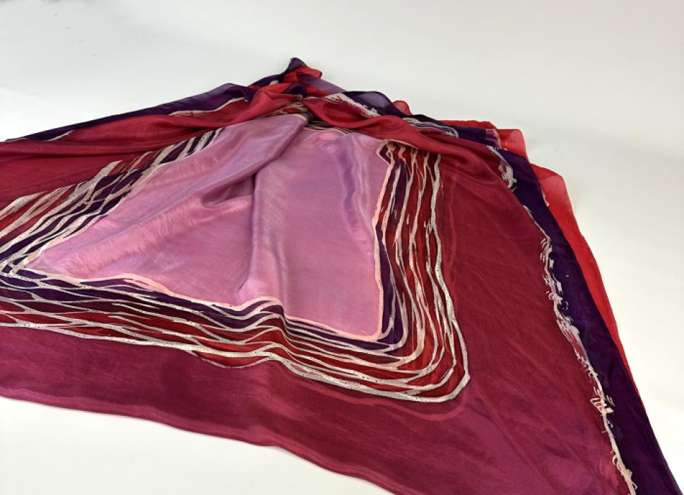 Zijden sjaal | handgeschilderd | 100-1045