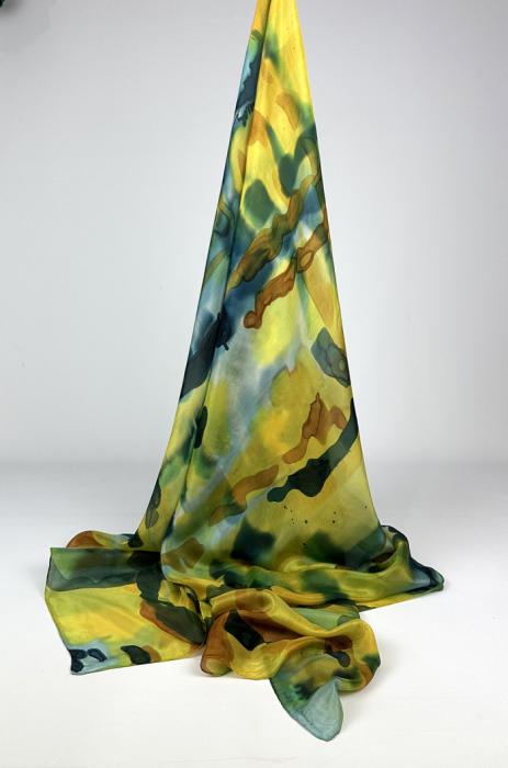 Zijden sjaal | handgeschilderd | 100-1047