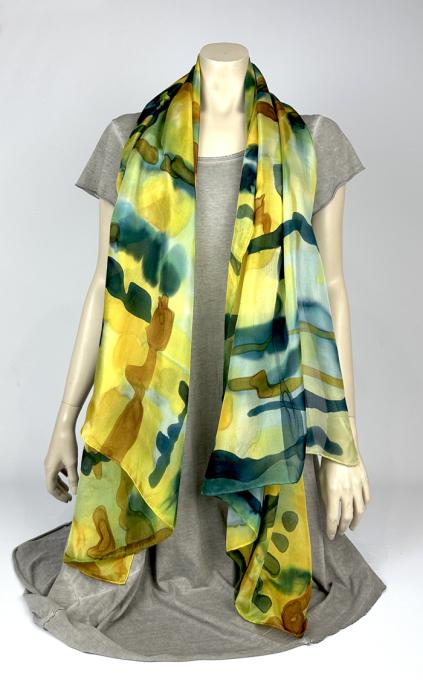 Zijden sjaal | handgeschilderd | 100-1047