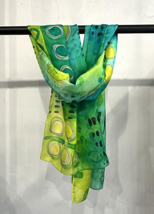 Zijden sjaal | handbeschilderd | 100-1048