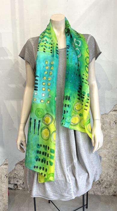 Zijden sjaal | handbeschilderd | 100-1048