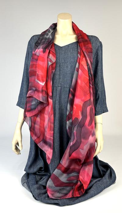 Zijden sjaal | handgeschilderd | 100-1051